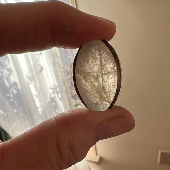 Gorgeous large oval faceted moonstone and sterling silver ring - Picture 9 of 9